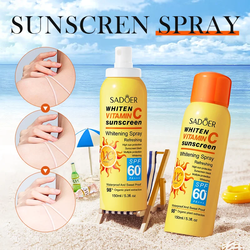 SADOER Bloqueador/protector solar en spray con efecto blanqueador SPF 60+150ml cod.DR035