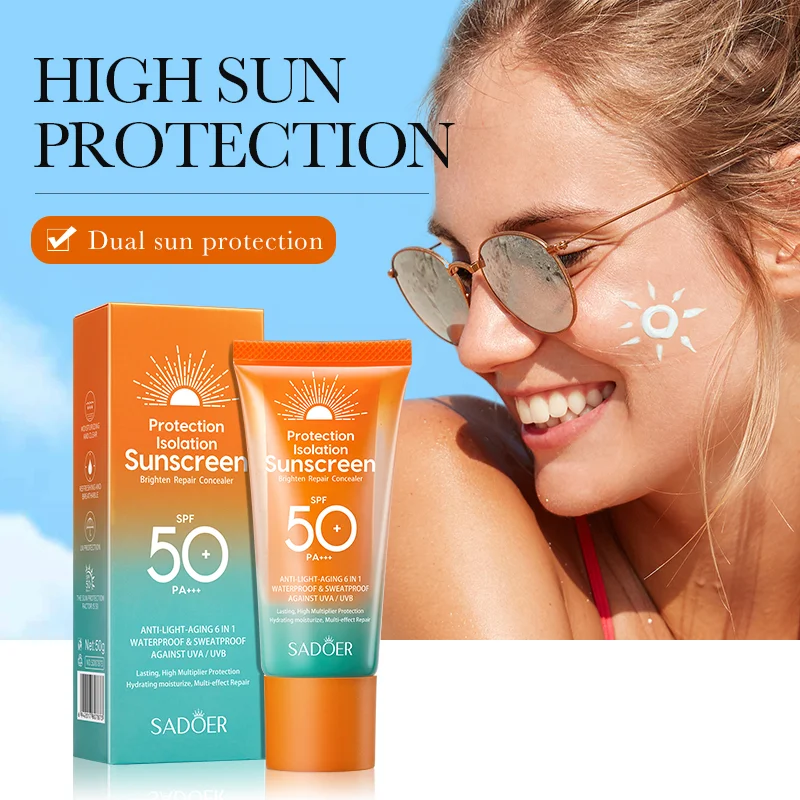 SADOER Protector solar waterproof/sweatproof con efecto antiedad 6 en 1 50gr cod. DR031