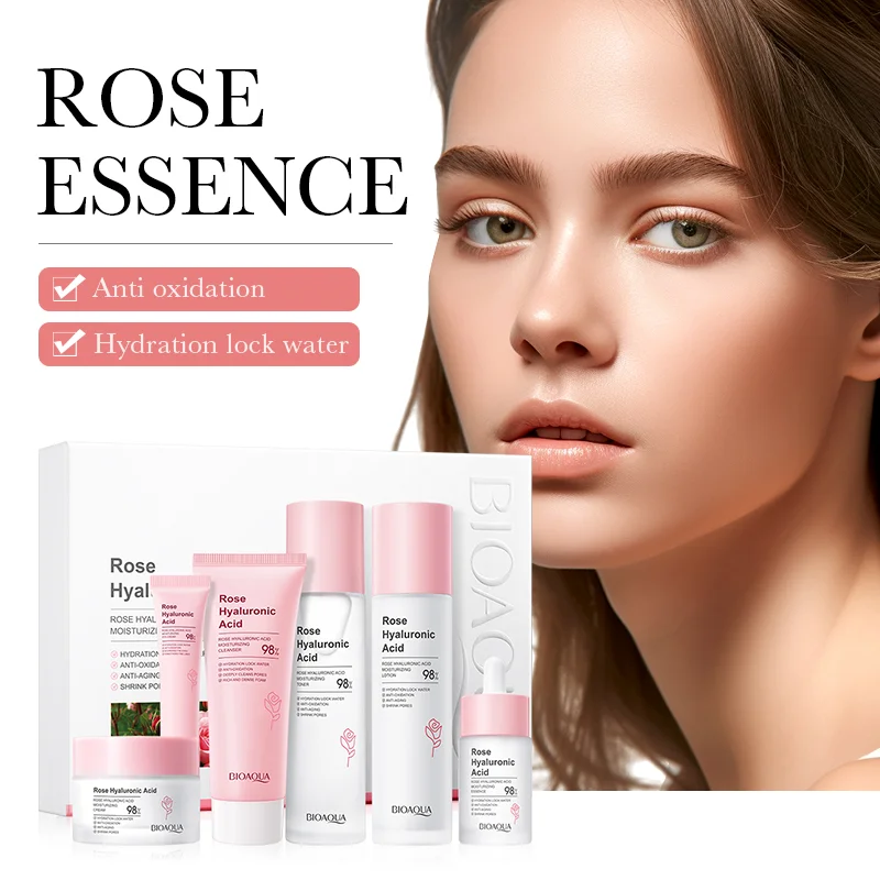 BIOAQUA set para cuidado facial de ácido hialurónico y esencia de rosas COD。 DR095